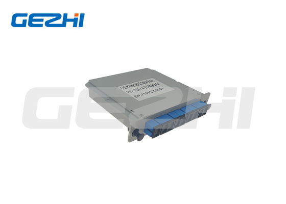G657A Fiber Optic PLC Splitter 1x8 Modul Memasukkan Kartu Kaset