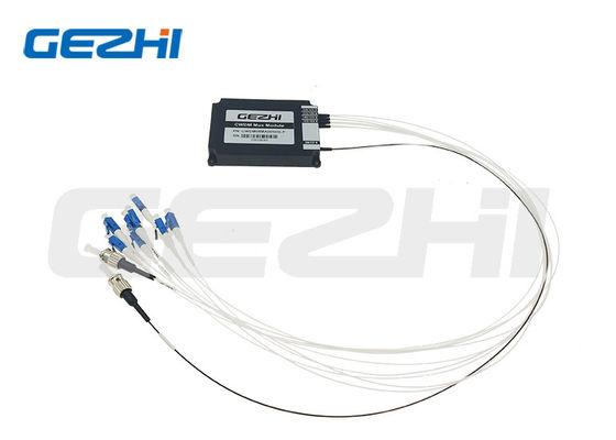 Beli Modul Mux Demux CWDM 1x8 1470~1610nm Serat Inti Tunggal dengan Konektor LC/UPC ST/UPC untuk Pusat Data online manufacture
