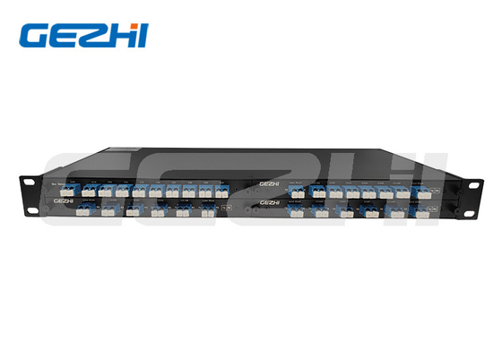 Beli 100GHz 8Channel DWDM Mux Demux duplex fiber dengan Monitor dan port wideband Gray 1310nm di 4slot 1U Rackmount online manufacture