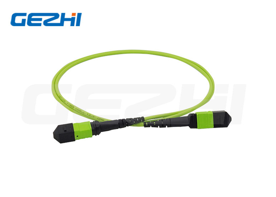 Beli 12 Core MPO Female Trunk Cable MM OM5 3.0MM Lime Green LSZH Polaritas A / B online manufacture