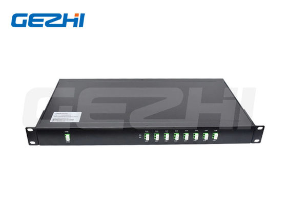Beli 8 Saluran DWDM Mux Demux 1U 19' Rack LC/APC Konektor Multiplexer Divisi Panjang Gelombang Padat pembuatan online