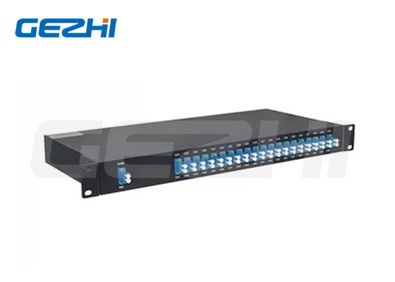 Beli 40 Saluran Dual Fiber DWDM Mux Demux dengan Desain Athermal di 1U Rack Mount AAWG Passive Device pembuatan online