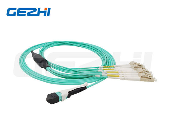 Beli Kabel Breakout MPO ke LC 8 Serat OM3 50/125µm dengan Rugi Rendah Elite 0.35dB untuk Pusat Data pembuatan online