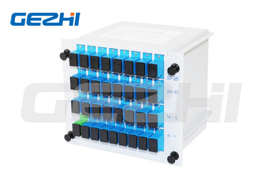 Beli SC APC 1X32 FTTH tipe sisipan splitter serat optik Card PLC Splitter LGX cassette plc cassette splitter online manufacture