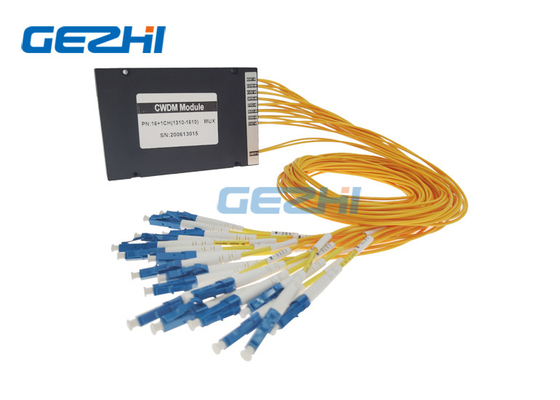 1x16 Modul Transportasi CWDM Optik Kotak ABS Panjang Gelombang 1310 - 1610nm