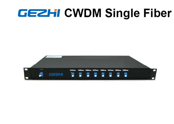 8 Saluran CWDM Mux Demux Simplex Uni - Directional 1RU Rack Mount Single Fiber