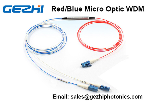 Red / Blue Micro Optics WDM 3 Port C Band DWDM Filter Untuk Sistem DWDM