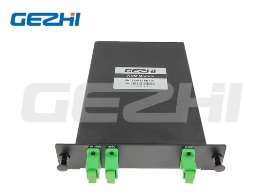 CATV 3 port filter modul optik WDM splitter 1310/1490 / 1550nm LGX kaset di GPON, Sistem FTTH