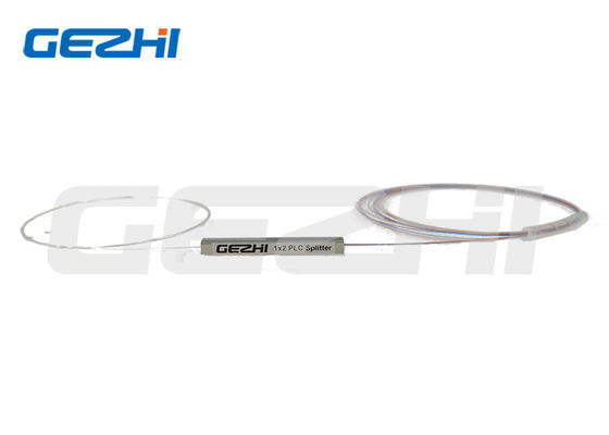 1260-1650nm 1x2 Splitter PLC Serat Optik Telanjang dengan Serat G657A1 untuk Aplikasi FTTH