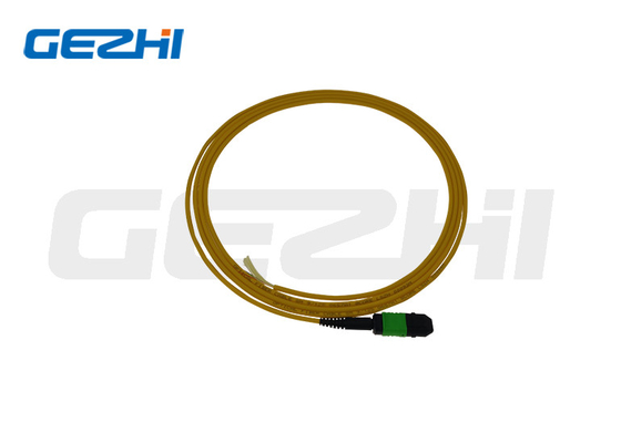 LC OM3 / OM4 8/12 / 24F MPO / MTP Fiber Optic Patch Cord PVC / Jaket LSZH Untuk Telekomunikasi