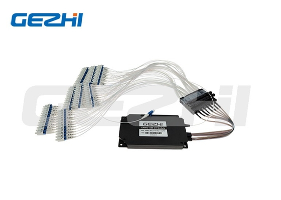 50GHz 1x96 Saluran AAWG DWDM Modul Konektor LC / UPC Dengan Kotak Logam