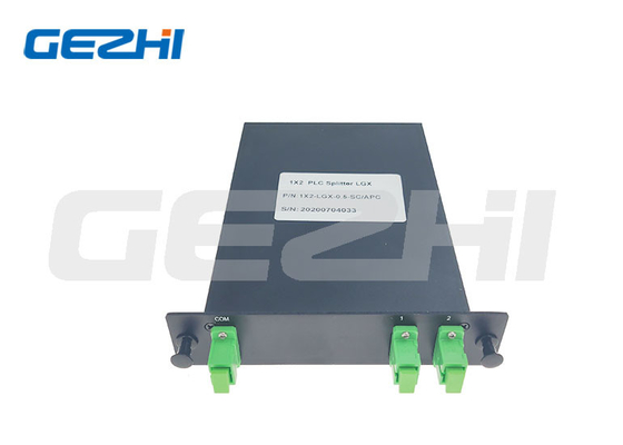 1x2 LGX Box Fiber Optical Splitter 1 * 2 Konektor SC / APC Untuk Kotak Distribusi FTTH FTTA