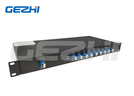 1U Chassis Rackmount 1470-1610nm Fiber Multiplexer 8ch CWDM Mux/Demux LC/UPC SMF-28e Atau Disesuaikan untuk Sistem CATV PON