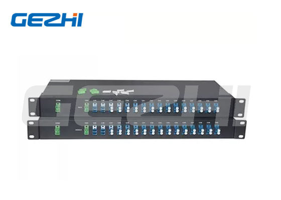 16 Saluran Dual Fiber DWDM Mux Demux Module dengan 1U Rack Mount LC UPC Connector