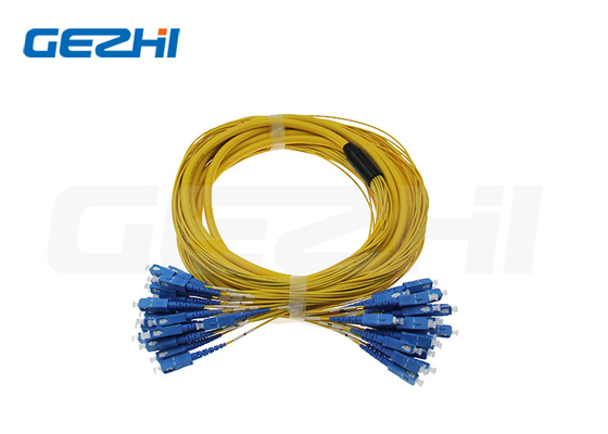 12 inti Single Mode Indoor Fiber Optic Patch Cord dengan konektor SC