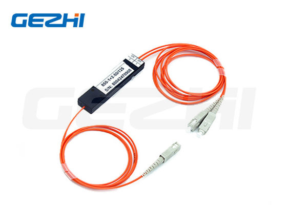 FTTX Multimode Fiber Optic Splitter 62.5/125um 650nm 50/50 Kopling Ratio FBT Kopler untuk Jaringan GPON