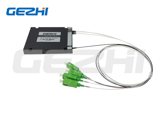 3CH CWDM Mux Module ABS Box dengan panjang gelombang dan konektor yang disesuaikan