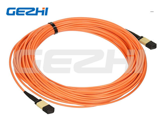 24F MPO Wanita ke MPO Wanita 3.0mm LSZH Fiber Optic Patch Cord Trunk Cable