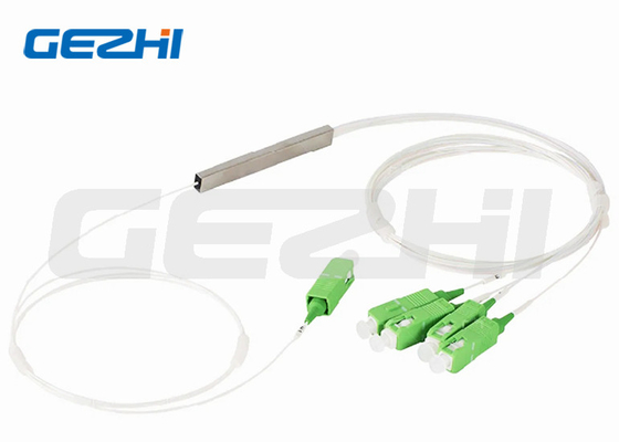 1x4 Single Mode Optical Fiber PLC Splitter dengan Fan Out & SC/APC Connector