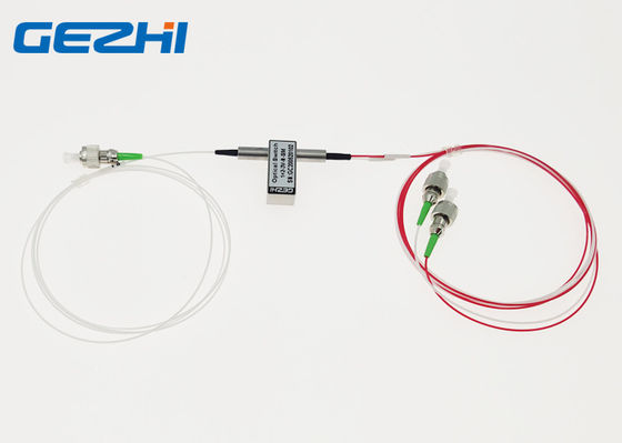 3V FC APC 1260nm Panjang Gelombang Luas 1x2 Saklar Serat Optik