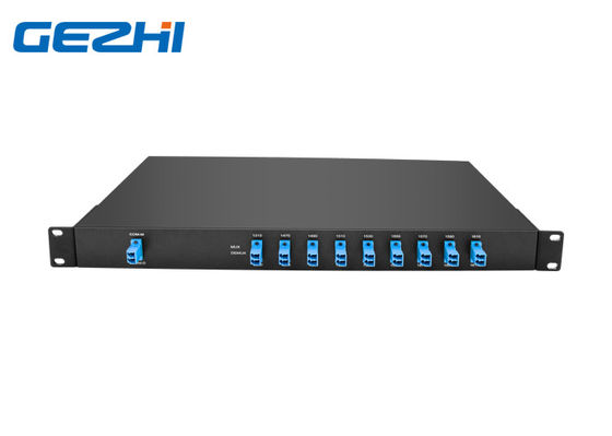 Tingkatkan Port LC PC Pigtailed Dual 1x8 Optical DWDM Mux