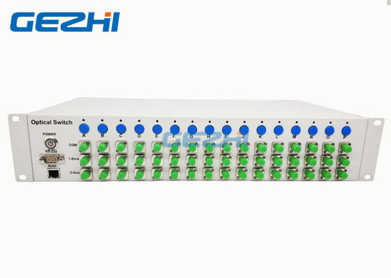 Rak Benchtop Dipasang 16 Pasang 1x2 Peralatan Sakelar Optik