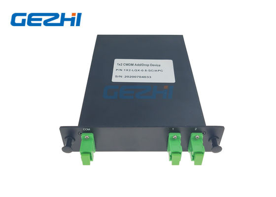 1510nm 1x2 CWDM Tunggal Tambahkan Drop Multiplexer Module Pasif