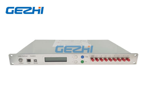 Modul Sakelar Optik Multimode 1x8 yang Dikontrol RS232 1100nm dalam Rackmount 19