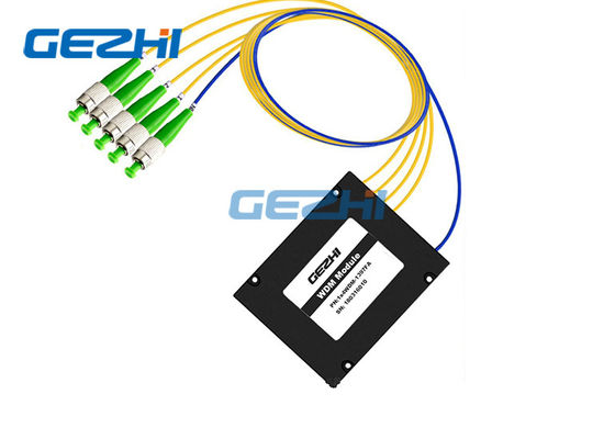 1x4 Polarisasi Mempertahankan PM Filter Modul WDM Konektor FC / APC