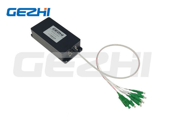 1260 ~ 1650nm 1x8 Saklar Optik 500mW FSW-1x8-SM Dengan Antarmuka RS232